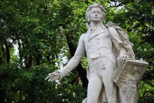 Mozart statue in the burggarten Vienna